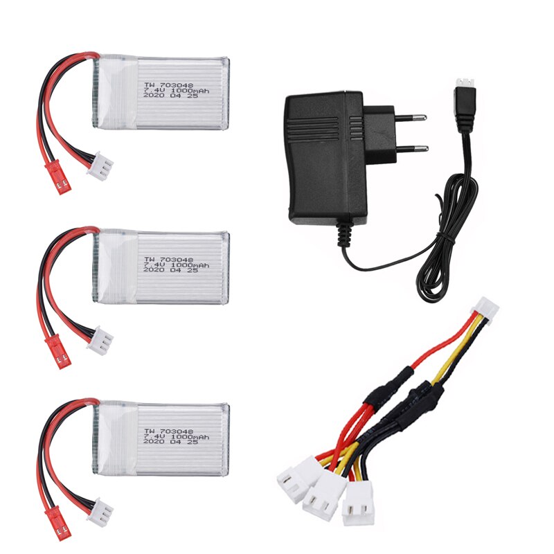 7,4 v 1000mah 703048 Lipo Batterie Mit ladegerät Für MJXRC X600 U829A U829X F46 X601H JXD391 FT007 RC spielzeug teile: green