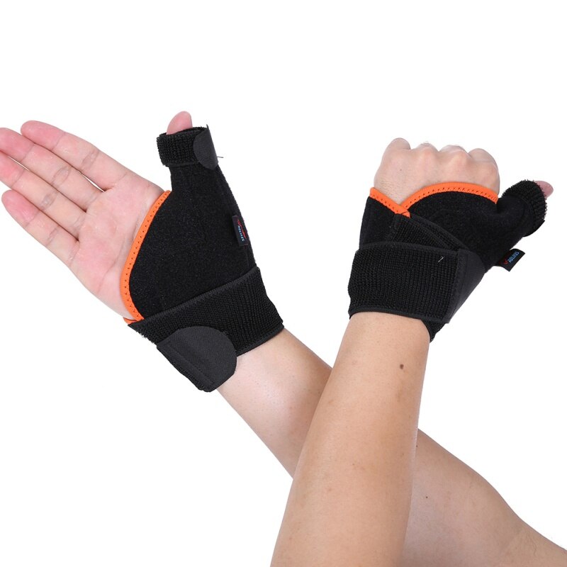 Sports håndled tommelfingerstropper ombryder bandage justerbar anti forstuvning håndledsbeskytter til venstre / højre hånd stabilisator