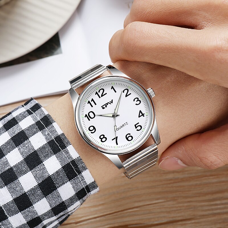 Easy Reader Expansion Band Watch Big Number White Dial 32mm