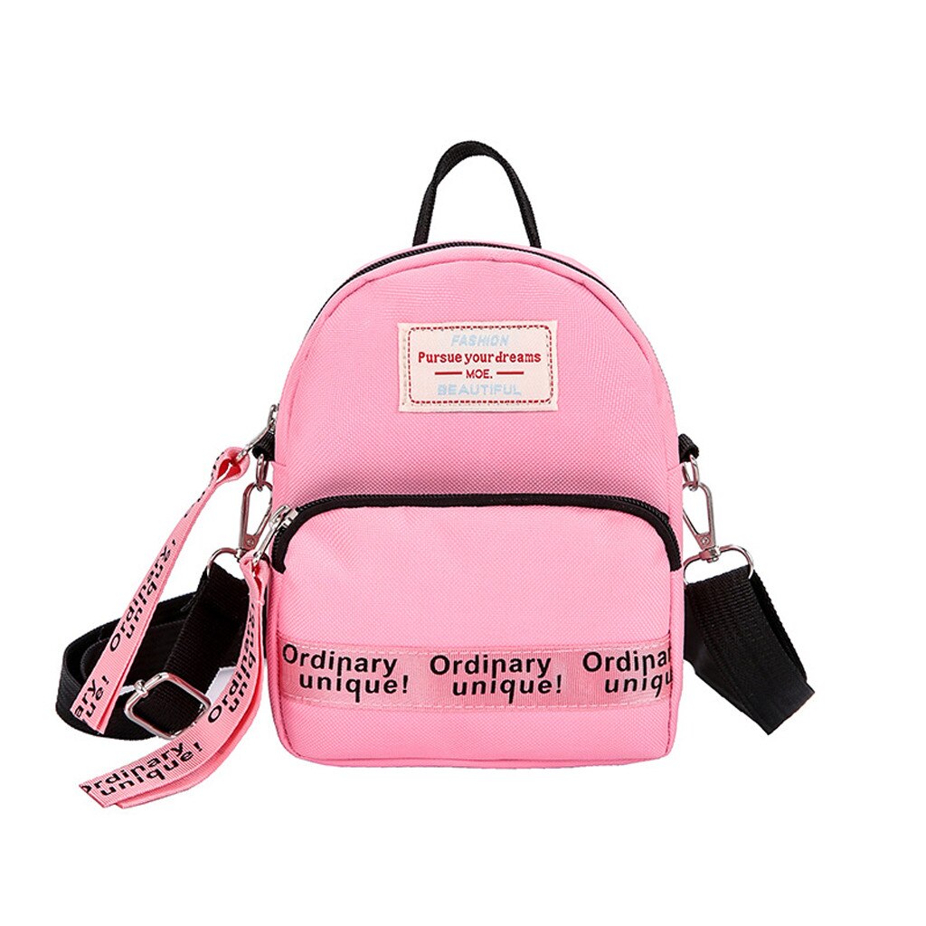 Mini tasche Frau Rucksack modisch Einfache Leinwand Schulter Taschen Damen Mini Freizeit Umhängetaschen bolsa infantil menina # j3s: rosa