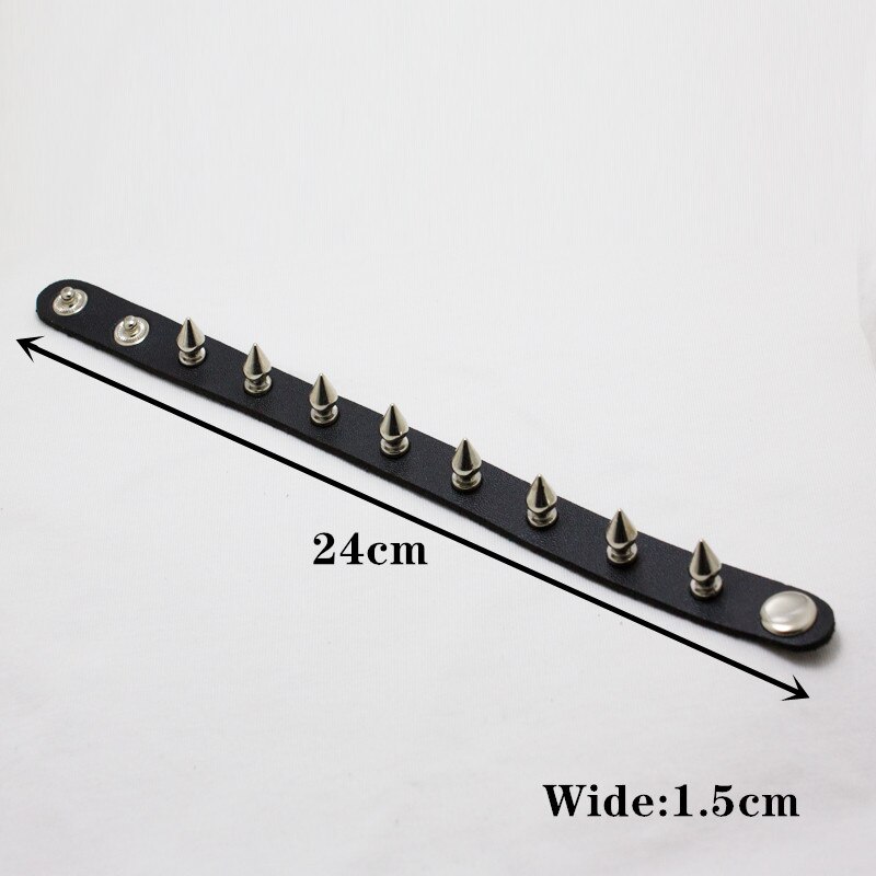 unisex Metall Kegel Zucht Spikes Niet PU Leder Radfahrer Armbinde Breite Manschette Punk Felsen Armbänder Armreifen für Frauen Männer