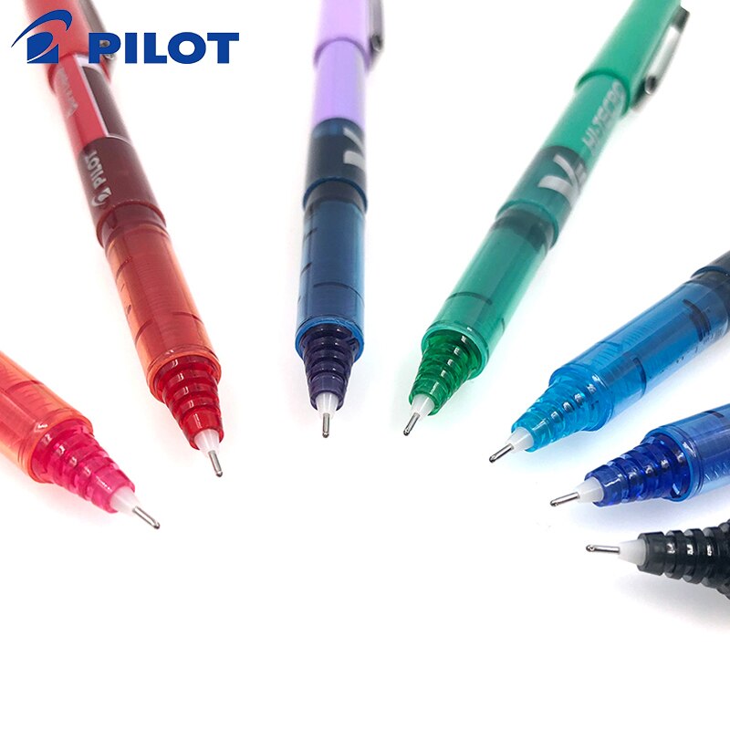 7 pcs/lot Japan Pilot V5 Liquid Ink Pen 0.5mm 7 Colors to Choose BX-V5 standard pen office and school stationery stylo