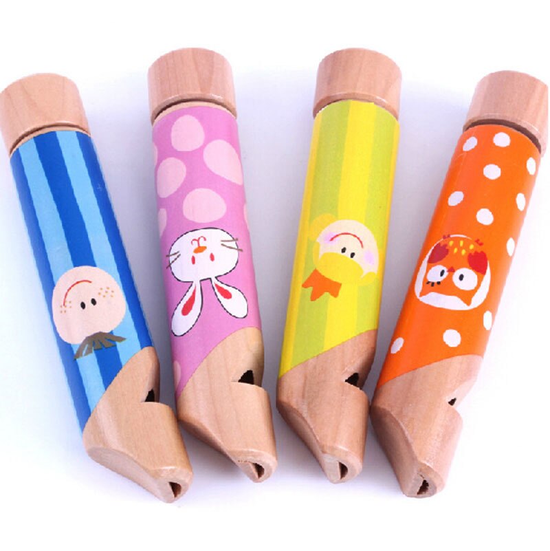 Orff Wooden Children's Pull Whistle Solid Wood Push Pull Pull Wooden Flute Music Toy Cross-border