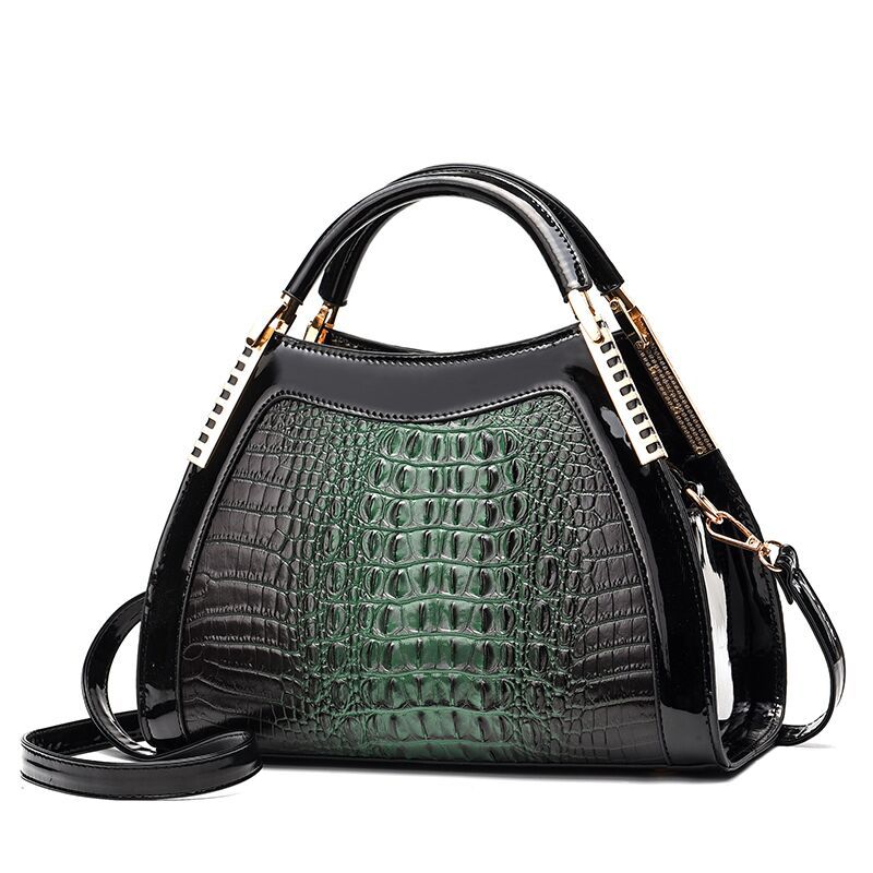 Doudou Women's bag autumn crocodile pattern one shoulder messenger bag Korean version ins simple trend ladies h: green