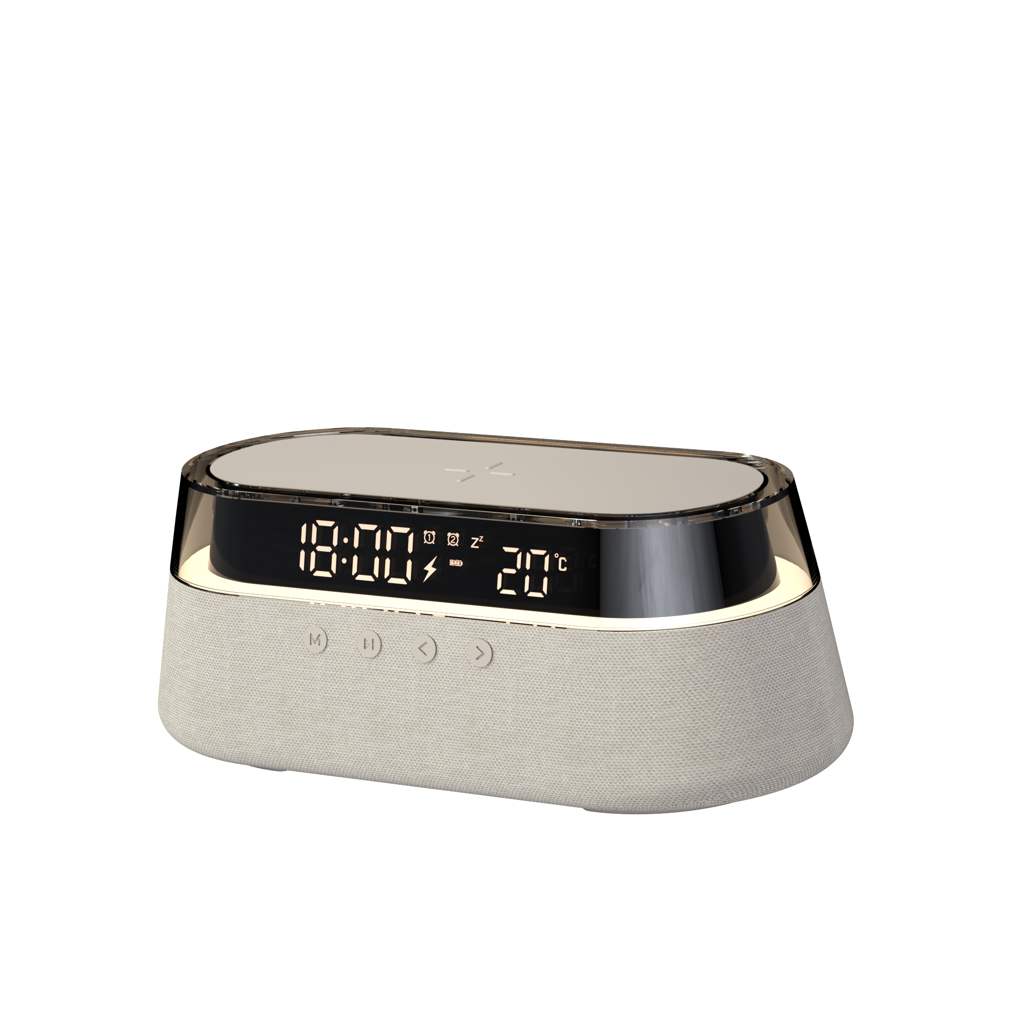 COLSUR S39 Bluetooth Speaker Stereo 1800mAh Battery Supports 15W Wireless Charging Digital Clock Display Night Light Desk Lamp: green