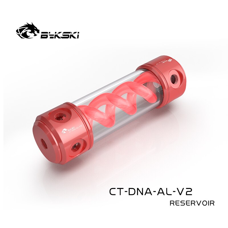 Bykski DNA Cylindrical Reservoir Aluminum PC Water Cooling, T Virus Spiral Water Tank RGB 12V/5V, 190/260mm 56mm, CT-DNA-AL-V2