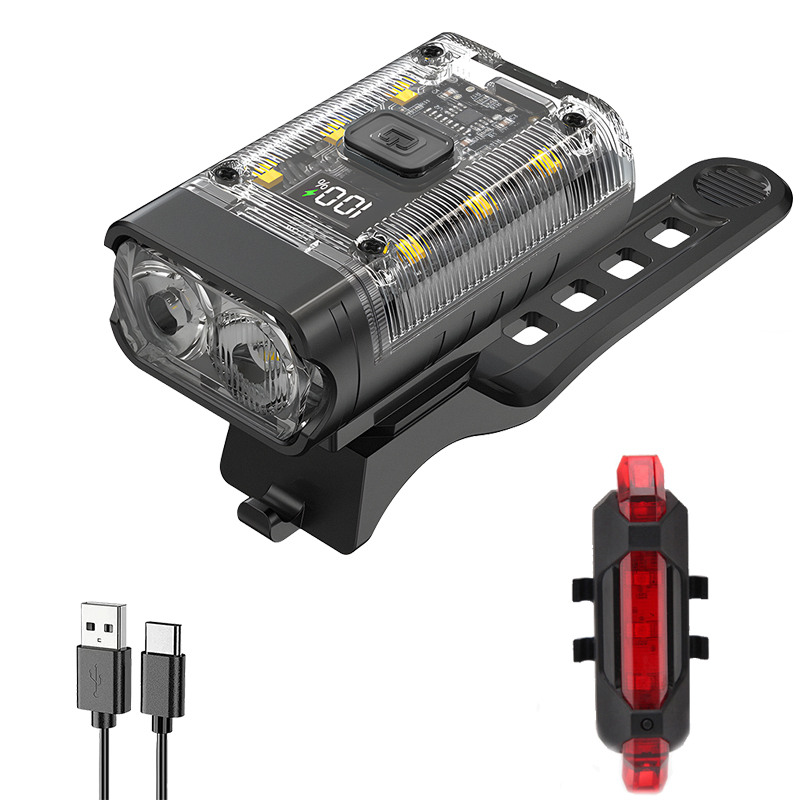 Fietslicht T6 LED Front USB Oplaadbare MTB Mountainbike Lamp 1000LM Fietskoplamp Zaklamp Fietsen Scooter staart: Rood