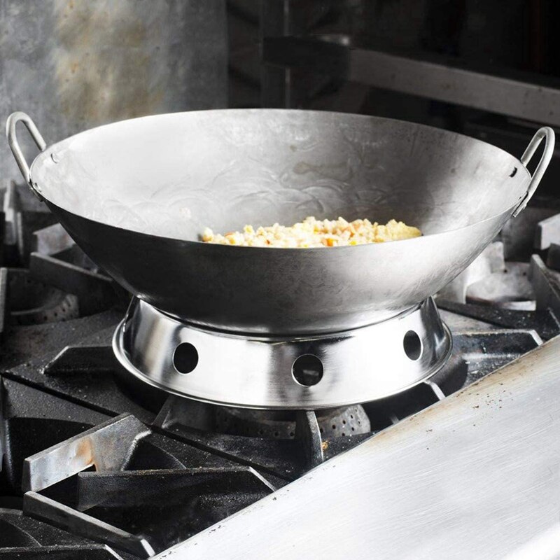 Universal wok pandestativ stativ wokring / rundbundet wok rack universal størrelse til gaskomfur stegepander køkken