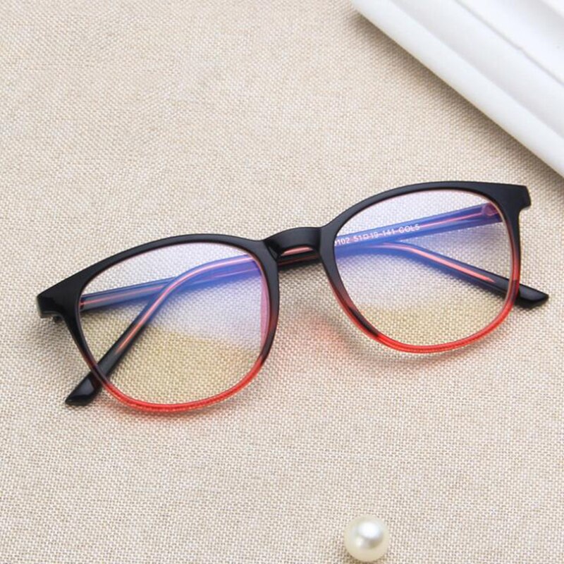 TR90 Ultra Light Round spectacle frame Women's Transparent Clear Lens Female Girl Myopia Nerd Glasses Without Diopters