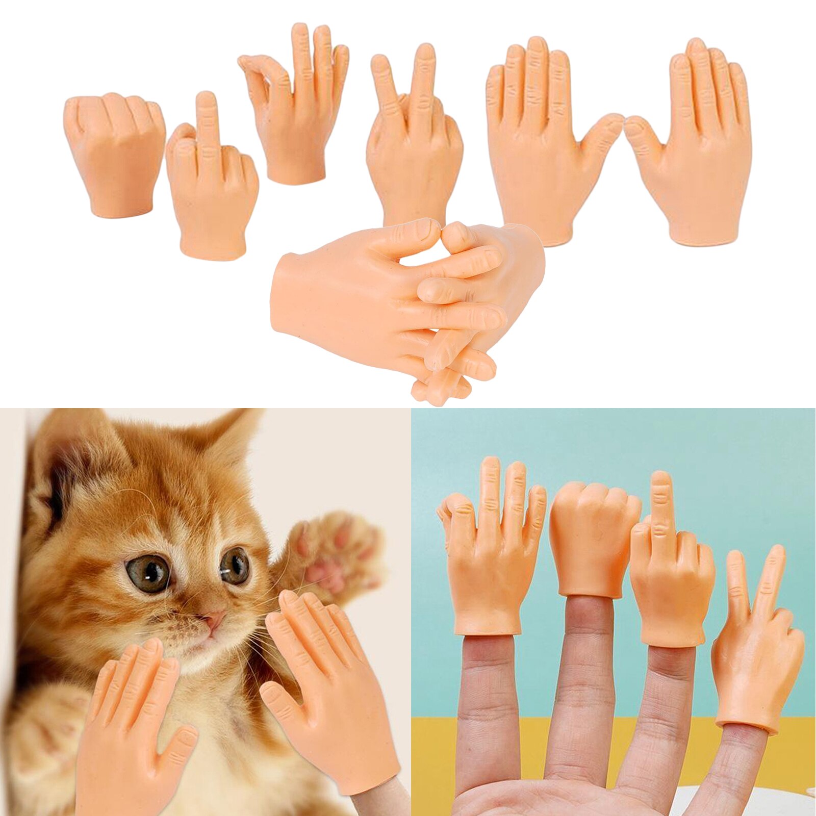 Finger Puppet Mini Finger Hands Tiny Hands with Left Hands and Right Hands for Game Party