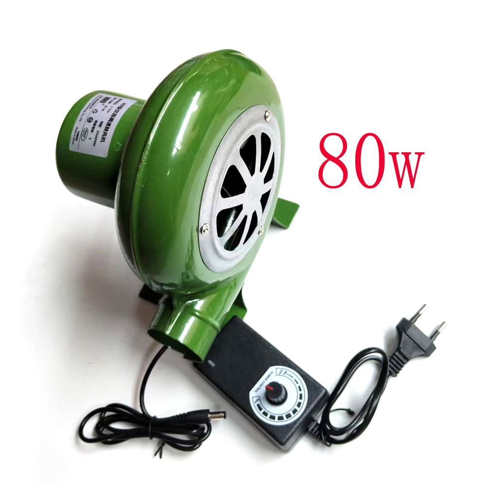 EU 80W Elektrischer Gebläseventilator, Grillventilator, geeignet für Grill, Mini-Schmiedeöfen, Gebläse mit Geschwindigkeitsadapter, AC100-240V M888