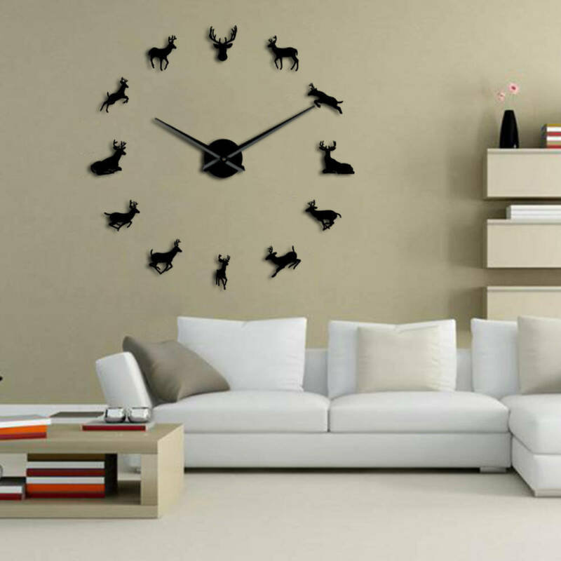 Pegatina de reloj de pared grande de acrílico, pegatinas de espejo de Ángel de moderno, reloj de pared adhesivo silencioso 3D, bricolaje, decoración del hogar