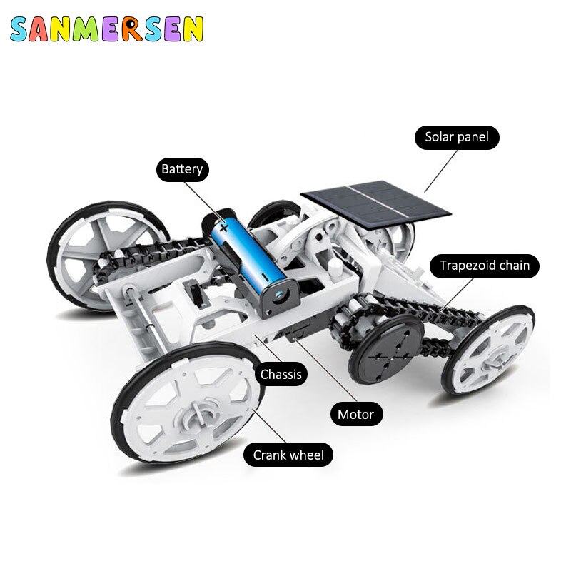 Diy Robot Vierwielaandrijving Auto Kinderen Speelgoed Voor Vroege Onderwijs Kit Voor Kids Zonne-energie Auto Montage Kit diy Klim Voertuig Speelgoed