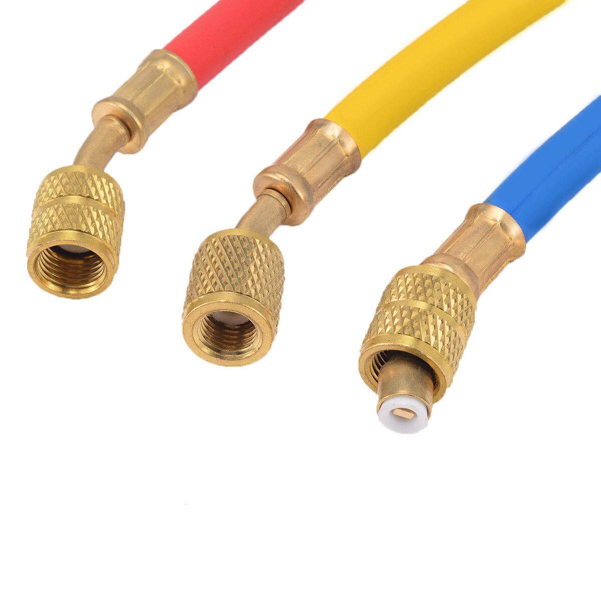 Mangueras de carga para refrigeración por aire acondicionado R134a R410a, Set de mangueras de carga SAE hembra de 19cm y 1/4 ", 3 uds.