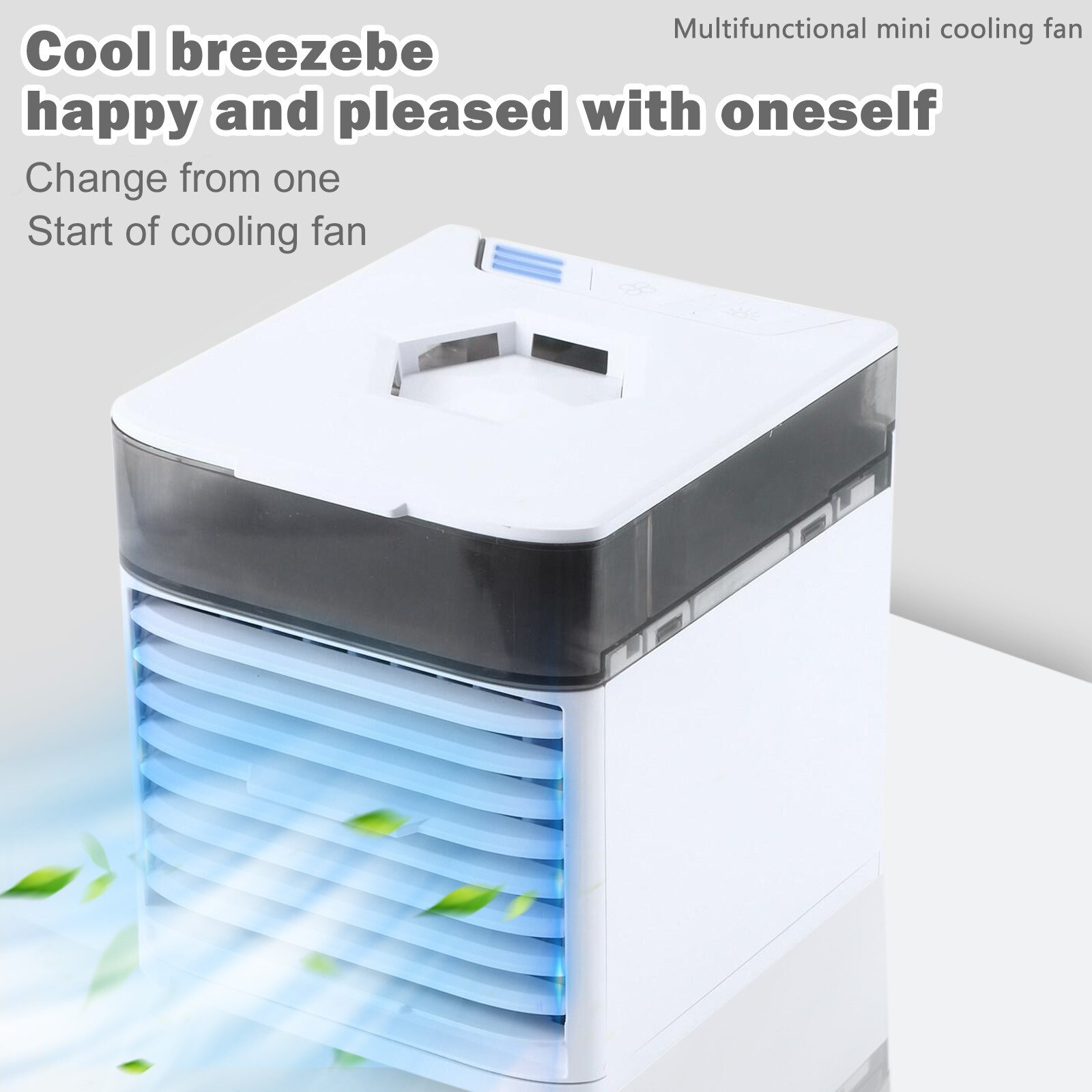 Portable Mini Air Cooler Conditioner Usb Small Air Cooler Ice Crystal Desktop Air Cooling Fan Humidifier Purifier Office Bedroom
