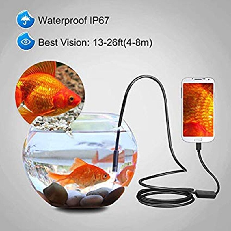 1m 2m USB Endoskop Kamera 7mm Objektiv halb Starren Rohr Endoskop Endoskop Video Inspektion IP67 Wasserdicht für Android PC