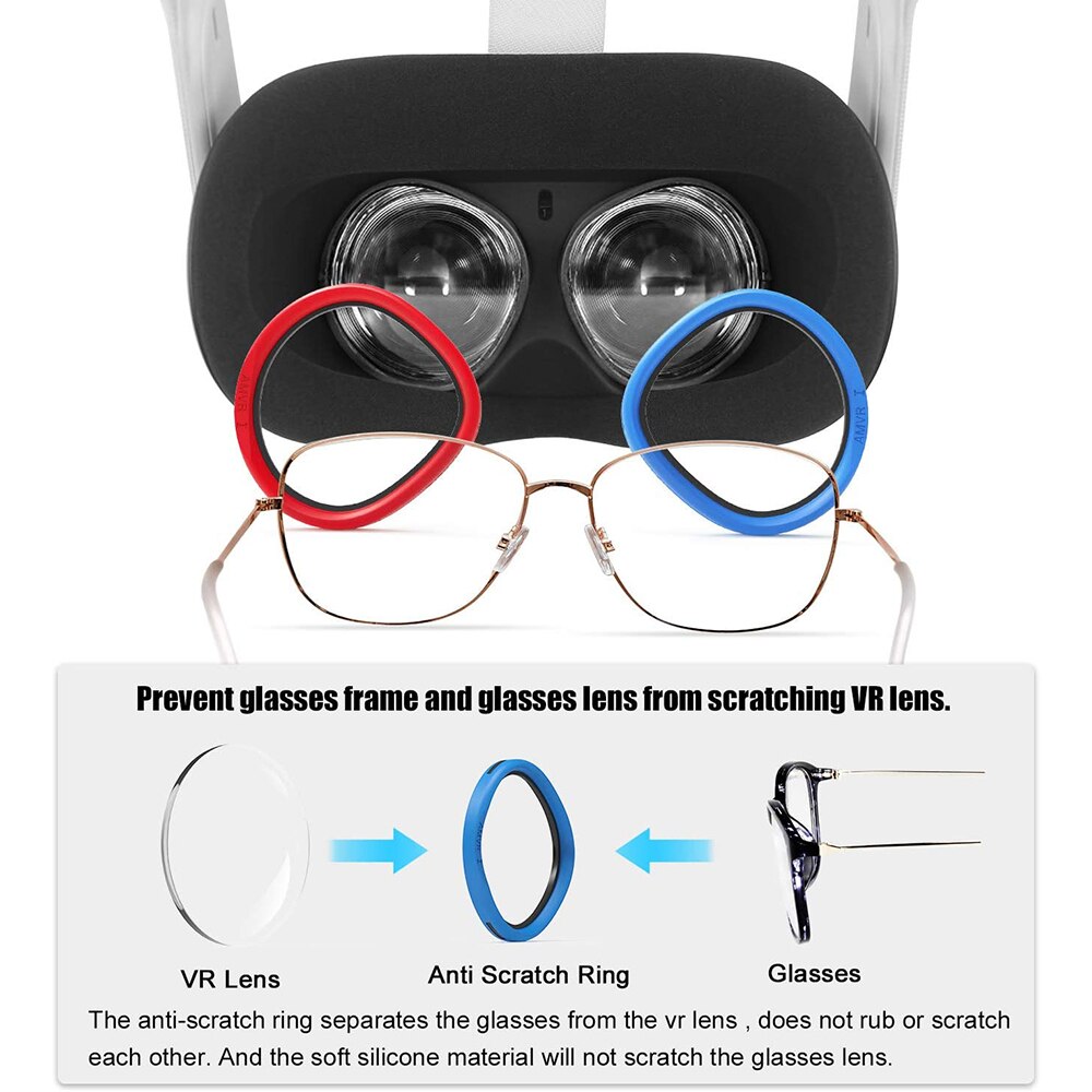 3-in-1 copri viso in Silicone e lente anello antigraffio protezione per Oculus Quest 2, accessori antisporco impermeabili resistenti al sudore