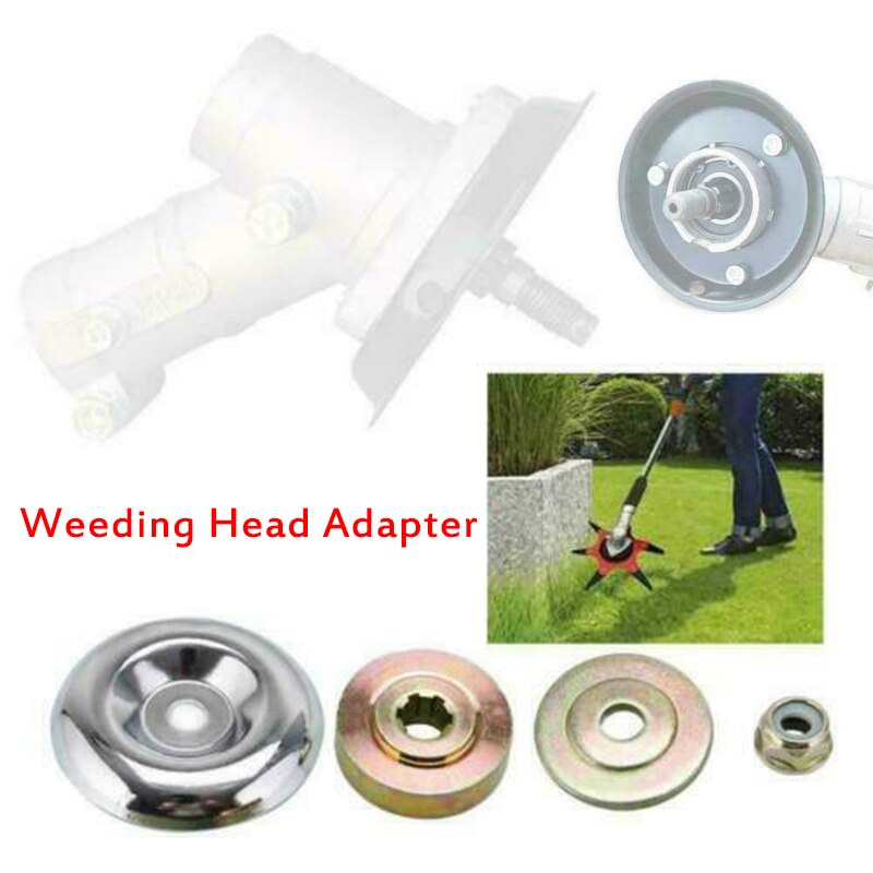 Weeding Head Adapter Lawnmower Blade Adapter Nut Fixing Kit Universal Lawnmower Metal Gearbox Blade Replacement Accessories