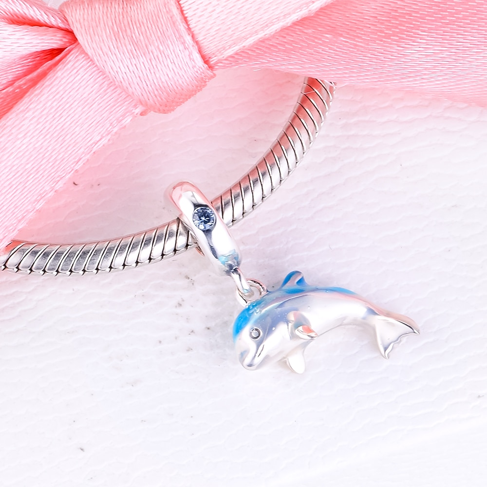 Shimmering Dolphin Dangle Charm Silver kralen voor sieraden maken Fits 925 Silver Original Charms Bracelets For Woman DIY
