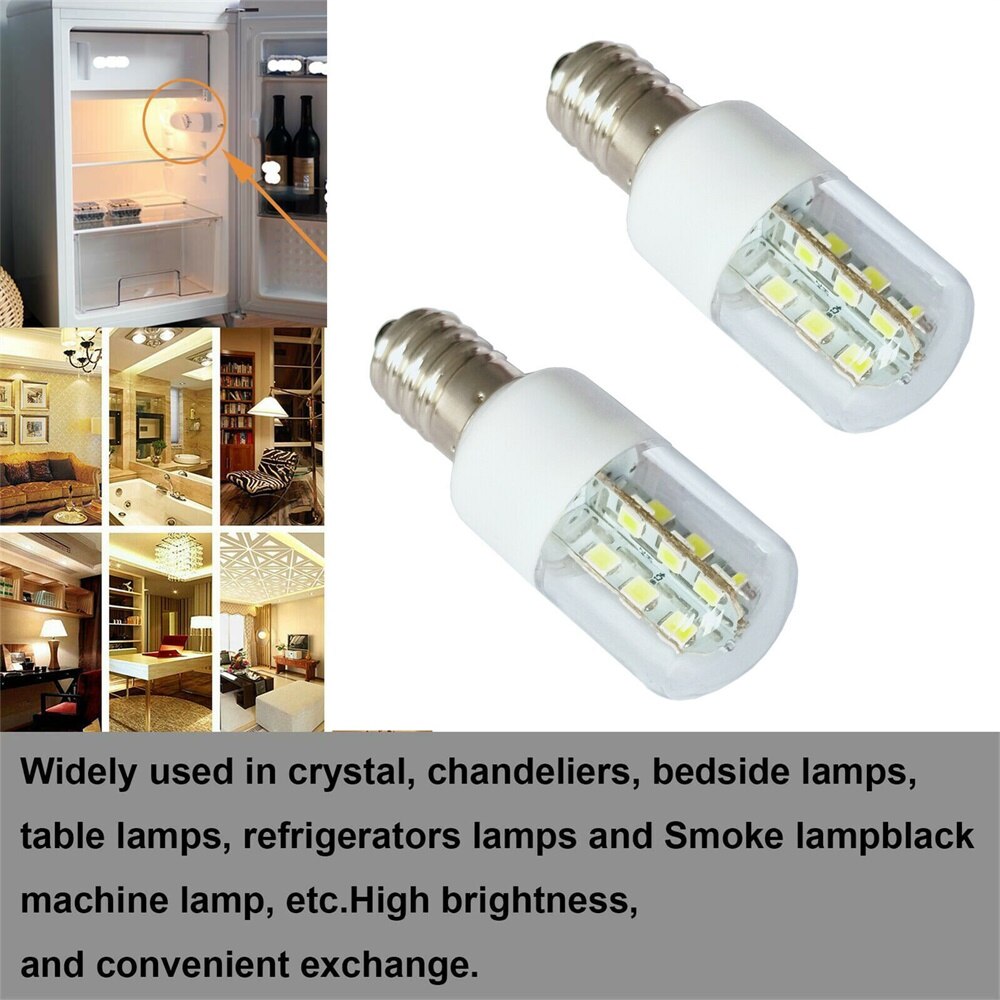 E14 E12 LED Crystal Lamp Light SMD 5050 3W Microwave Oven Light Bulb Freezer Lamp Cold / Warm White AC 110V 220V