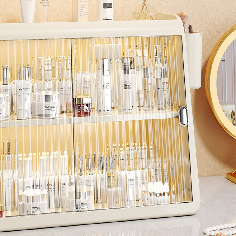 Clear Acrylic Cosmetic Storage Box Dustproof Makeup Organizer Luxury Desk Organizer for Perfume Skincare Products Display Case