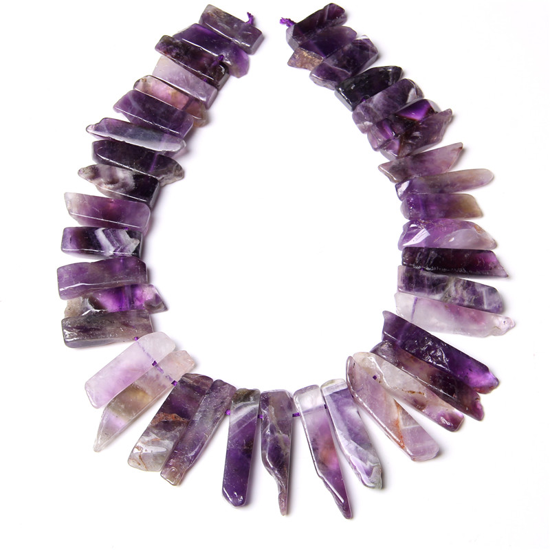 Top percé cristal naturel Quartz lazuli Labradorite minéraux tranche pointe perles coupe cristal bâton pendentifs fabrication de bijoux couronne