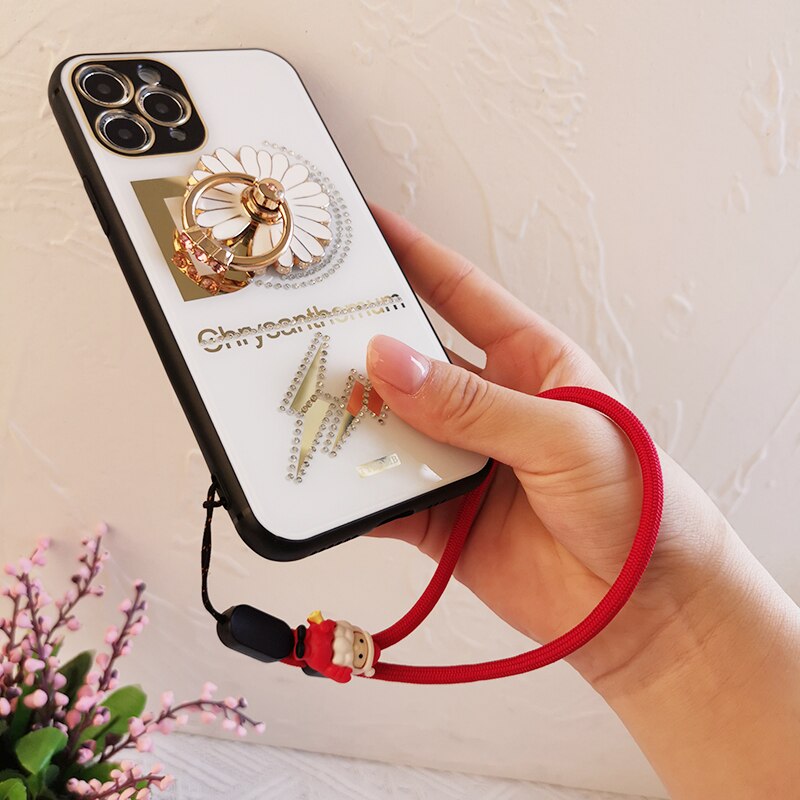 Mobile phone Santa Claus&#39;s Day ornaments cartoon cute hand-woven strong and durable mobile phone shell lanyard