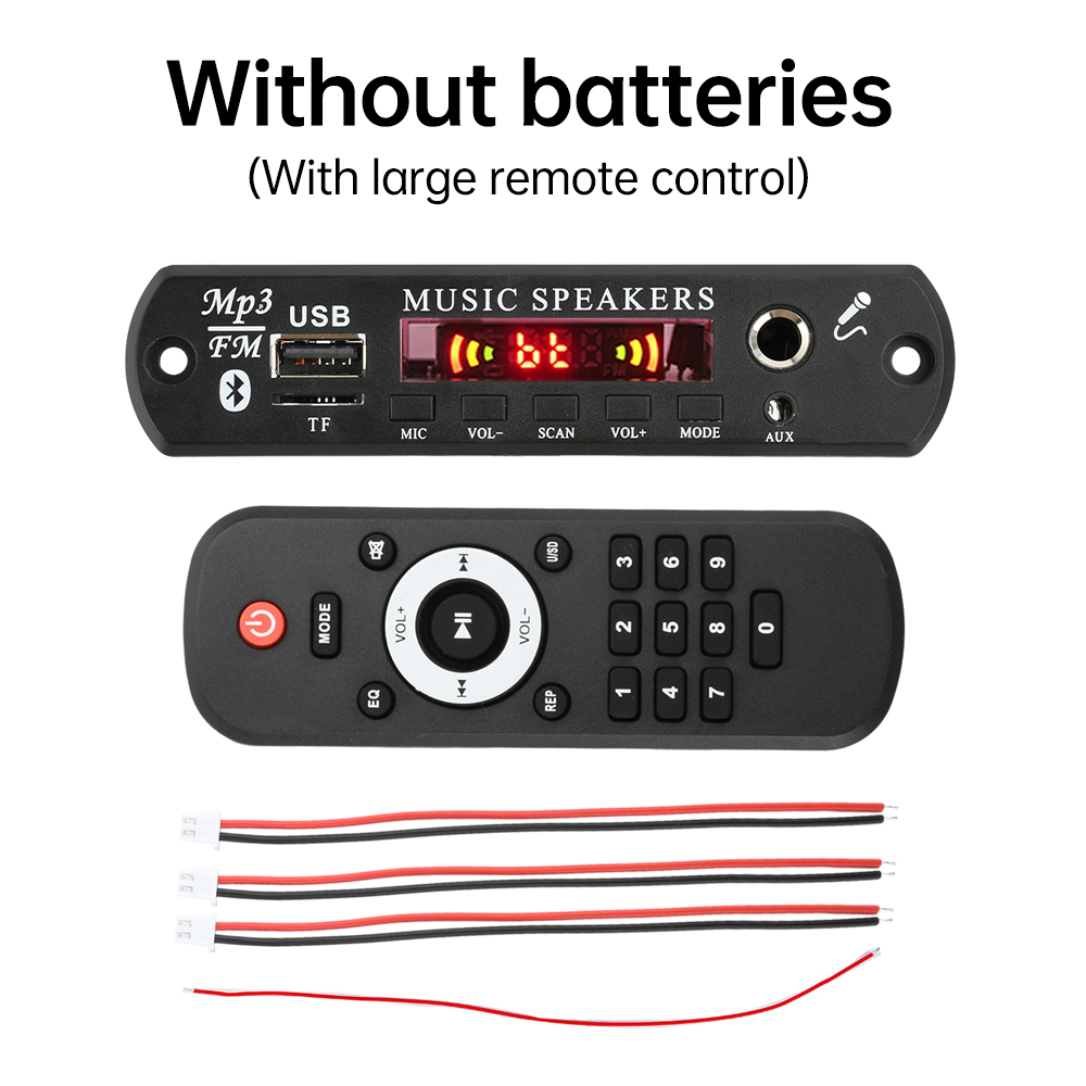 DC6~16V Bluetooth Audio Decoder Board MP3 Player 2*30W 2-Channel Stereo Audio Amplifier Car Karaoke Integration Module: Khaki