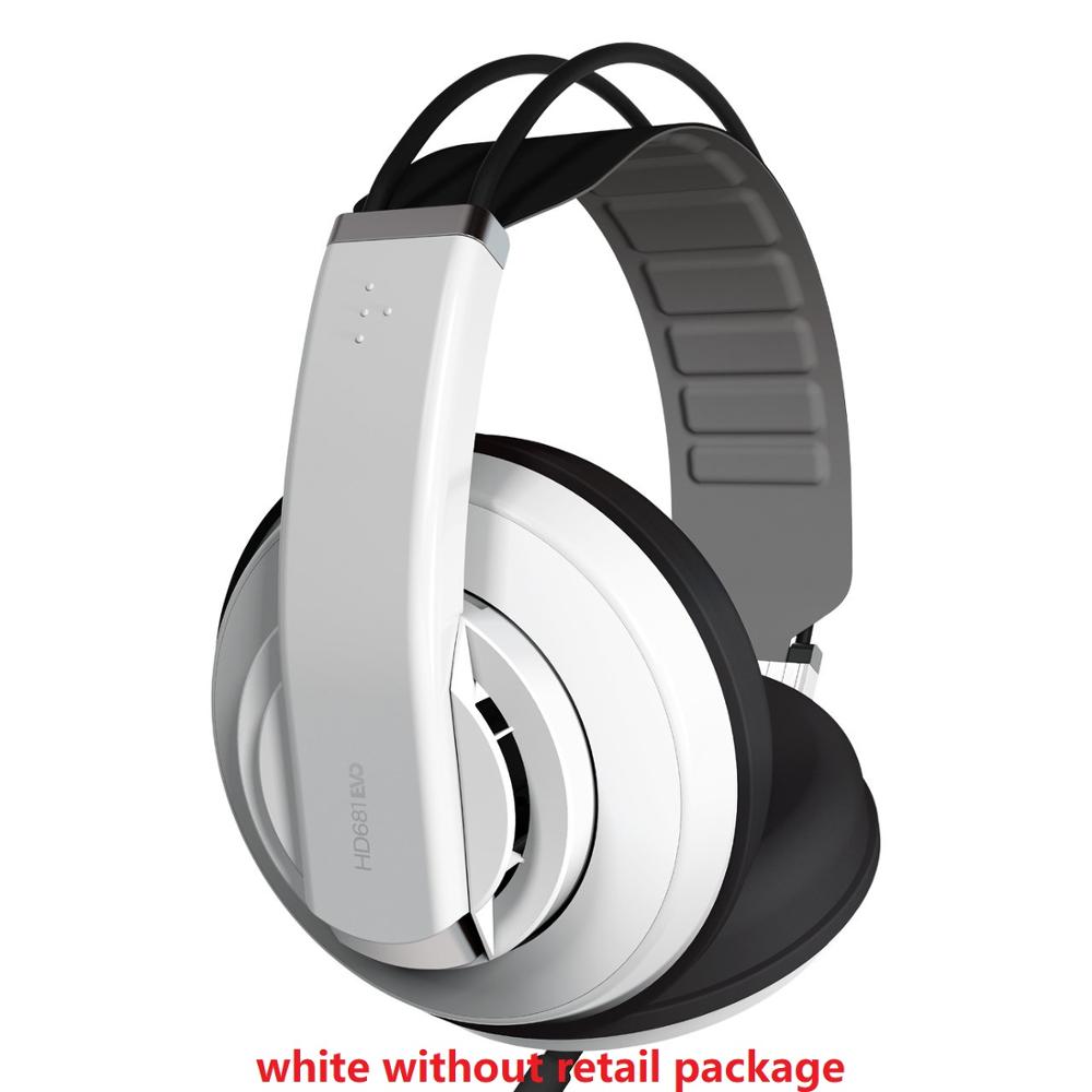 Superlux HD681 EVO Dynamic Semi-open Audio Monitoring Headphones Detachable Audio Cable Headset: white no retail box