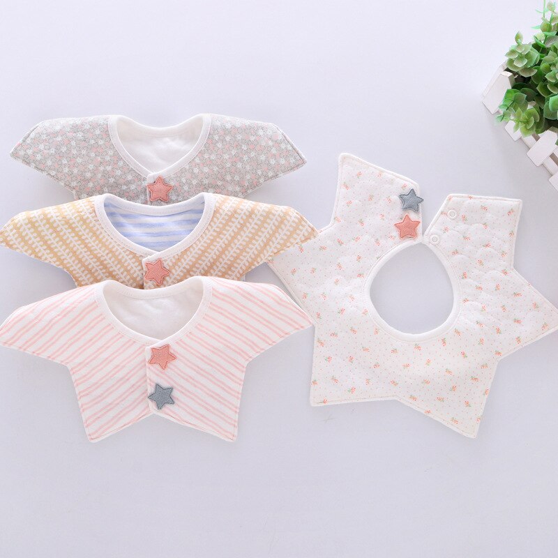 Baby Waterdichte Bib Roterende Dubbele Katoen Schattige Bloem Stijl Mode Patroon Gestreepte Bib Meisje Jongen Speeksel Handdoek Kinderen Bib