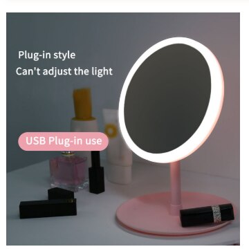 Led Light Makeup Mirror Storage LED Face Mirror Adjustable Touch Dimmer USB Led Vanity Mirror Table Desk Cosmetic Mirror: Green