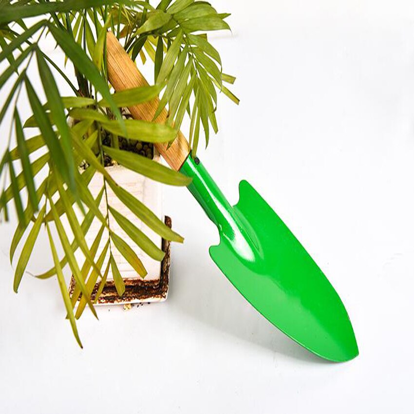 1pc tuingereedschappen kleine schep ijzeren troffel met houten handvat familie balkon groente planten wieden buiten draagbaar gereedschap