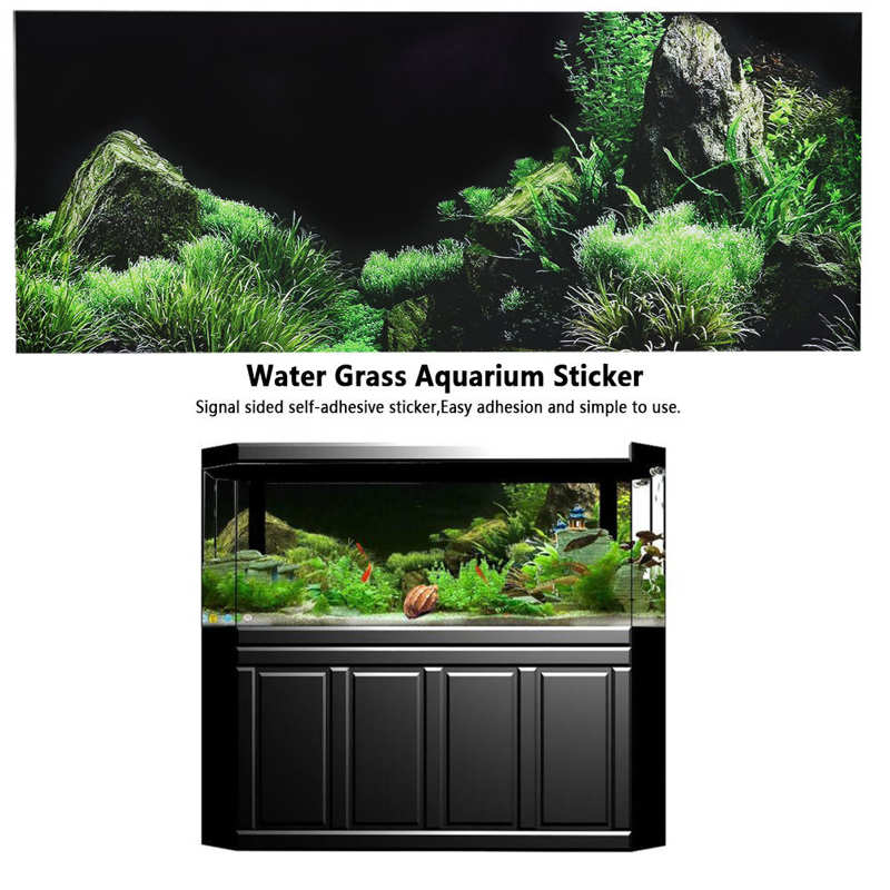 Aquarium Fish Tank Seafloor Water Gras Achtergrond Decoratie Schilderen Pvc Sticker Aquarium Aquarium Decoraties