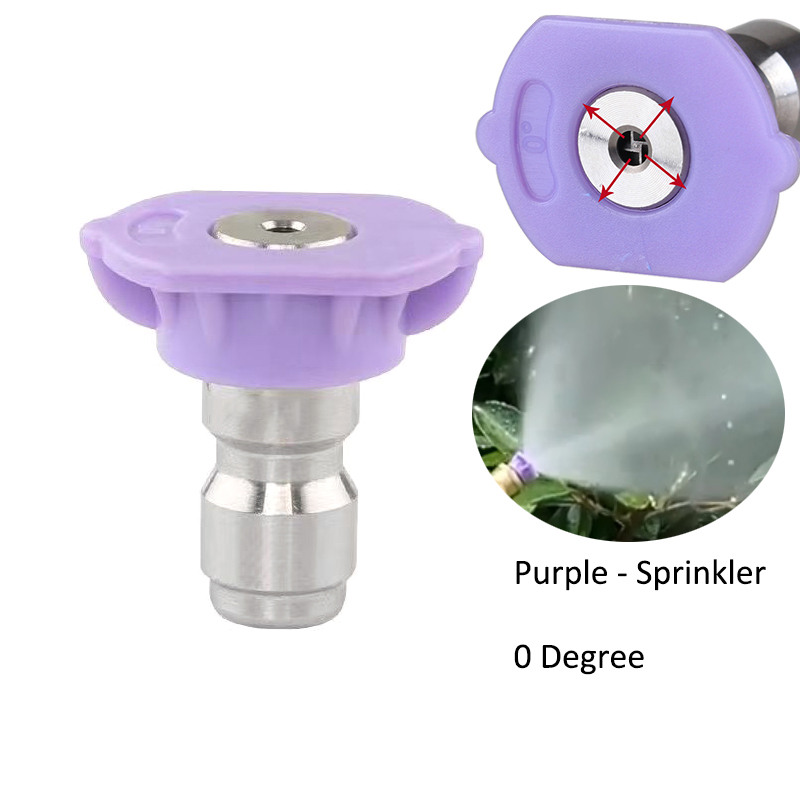 Boquilla de pulverización para lavadora de alta presión, conexión rápida de 1/4 ", 0 15 25 40 65 grados, punta para boquilla de jabón de riego, limpieza de jardín, 1 Uds.: Caqui oscuro