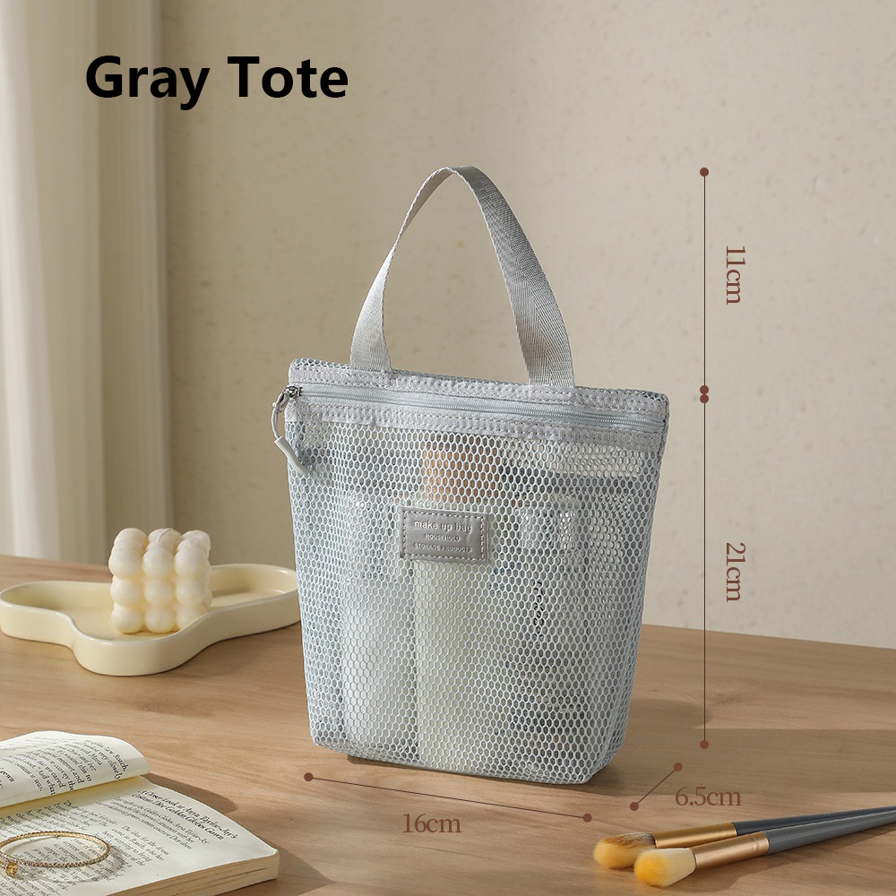 Mesh Clear Makeup Storage Small Bag Pillow Lipsticks Cosmetic Washbag Pouch Large Capacity Mini Women Organizer Bag Clutch Bag: Pink