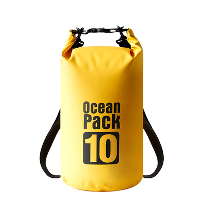 Backpack Surf Waterproof Kayak Bag Swimming Pack Diving Fishing Dry Beach Submersible Case Sports For Bags Pvc Sea Water Drum: Yellow / 20L