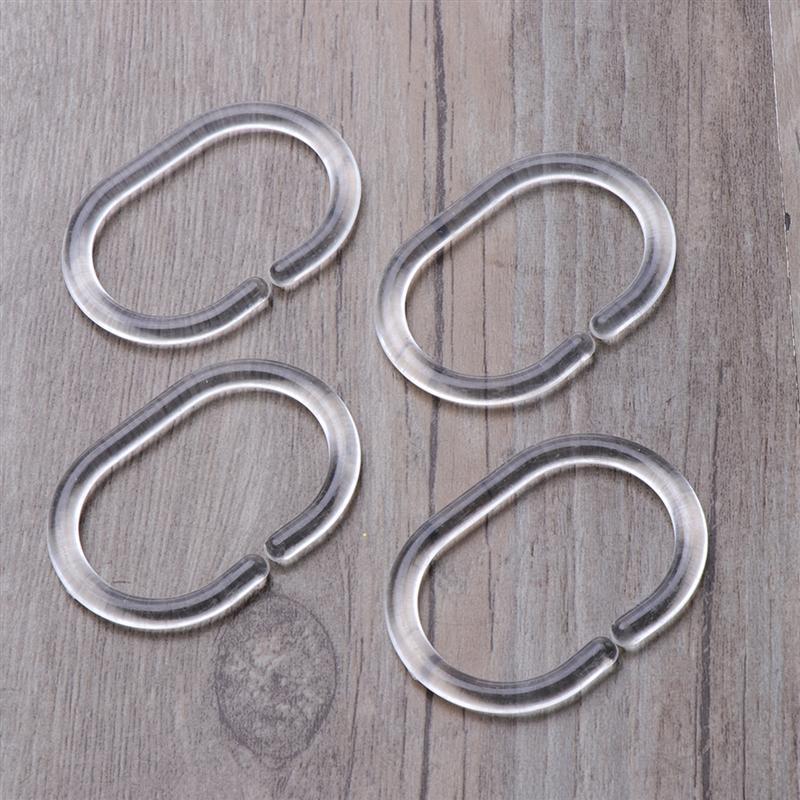 24 stk hvid plast badeforhæng kroge ringe c ringe bøjle bad draper loop clip glide