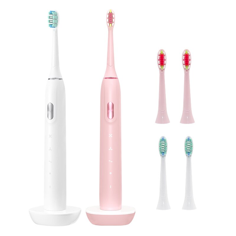 Cepillo de dientes eléctrico para adulto, cepillo de dientes eléctrico sónico con batería de 2000mAh para 90 días, carga USB, resistente al agua, 45000 veces/min