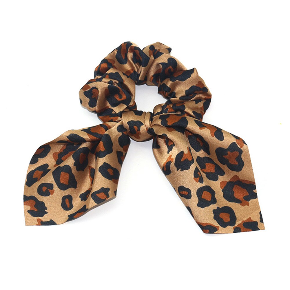 Women Hair Bands Girls Leopard Print Headbands Hair Bow for Girls Soft Rubber Band for Women Hair Ring Girls Hair Accessories: Brown