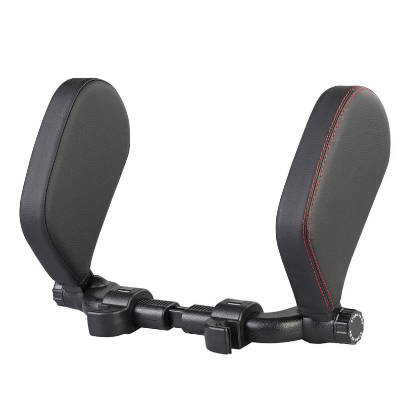 Autostoel Hoofdsteun Reizen Rest Nekkussen Ondersteuning Oplossing Voor Kinderen En Volwassenen Kinderen Auto Seat Hoofd Kussen Auto kussen: Black and Red Leathe