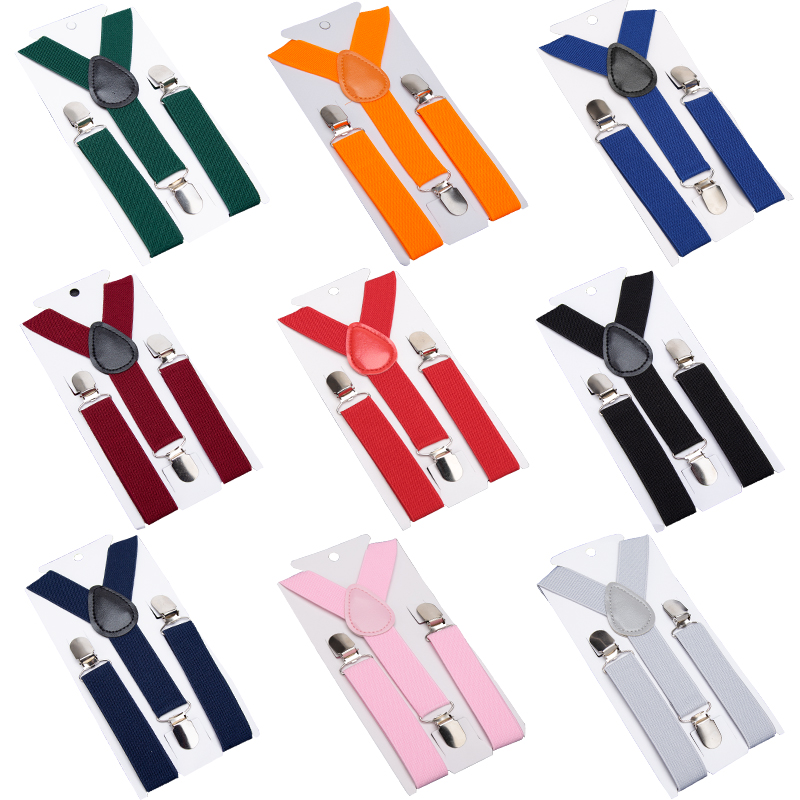 Soild Kleur Kinderen Riem Baby Jongens Meisjes Kleurrijke Bretels Clip-on Y-Back Bretels Strikje Elastische Kids verstelbare