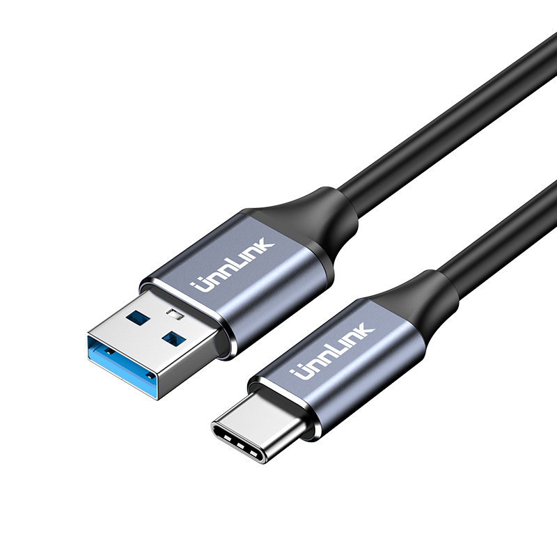 Unnlink USB 3.2 10Gbps Type C-kabel USB A naar Type-C Gegevensoverdracht USB C SSD Harde schijf Draad 3A PD 65W Snel opladen: 1.5m