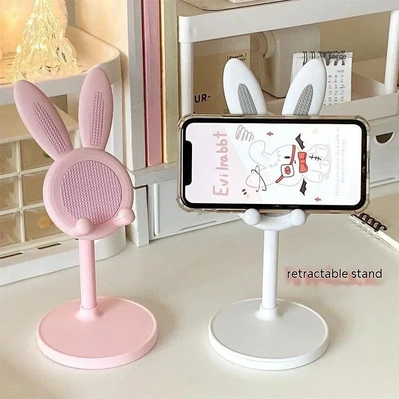 Królik z kreskówek Uchwyt na telefon komórkowy na biurko Stojak na smartfon Uchwyt na tablet Regulowany teleskopowy wspornik podnoszący dla leniwych