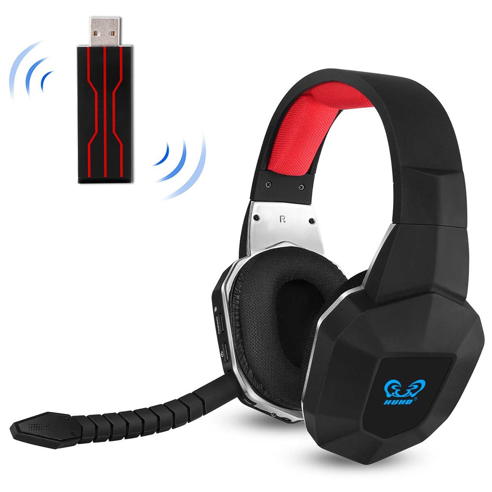 HW-N9U 2,4G kabellos Spielen Headset Virtuelle 7,1 umgeben Klang Headset mit Abnehmbare Mikrofon Ersatz für PS4/PC/Mac