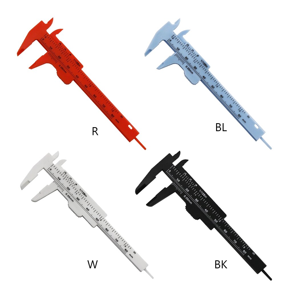 Plastic Caliper Inch/Metric 3 Inch 80mm Mini Caliper Double Scale Ruler Measuring Tool Compatibel w/ Office Student