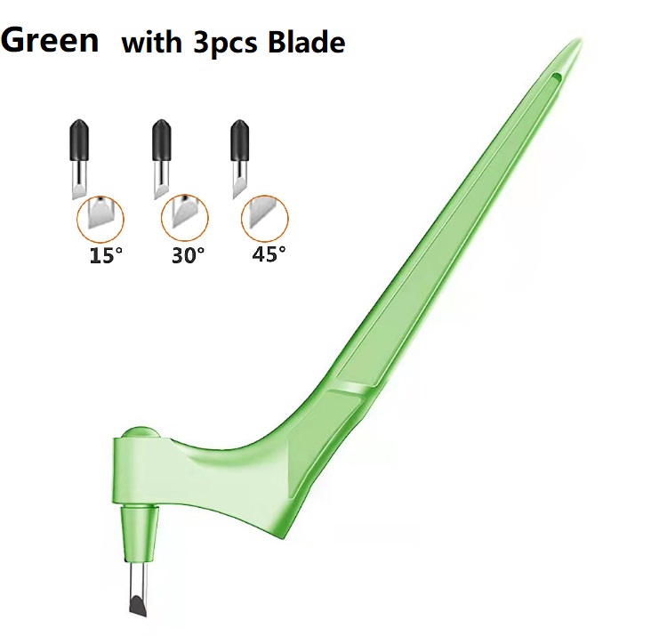 DIY Craft Snijgereedschappen Houtsnijwerk Cut Pen Art Craft Tool met 360-staal roterend mes Veiligheidssnijder Papier: Deep Blue