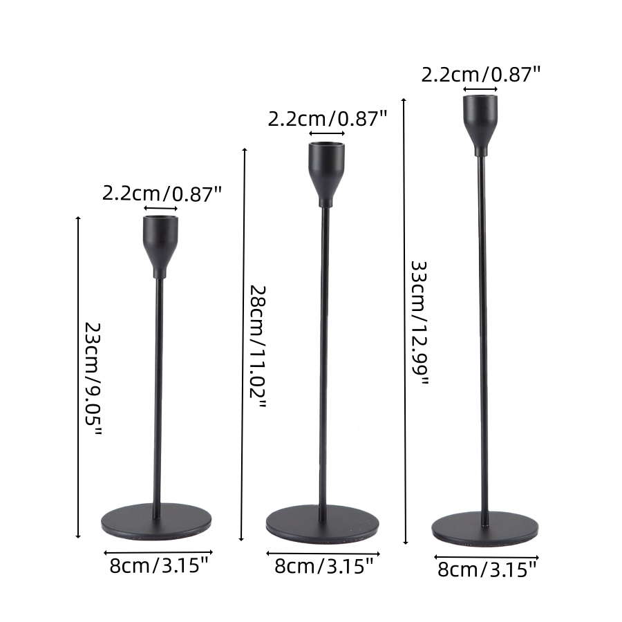 Candelabros de Metal de estilo chino, candelabro dorado Simple, decoración de boda, Bar, , sala de estar, decoración del hogar, 3 piezas por juego: Negro