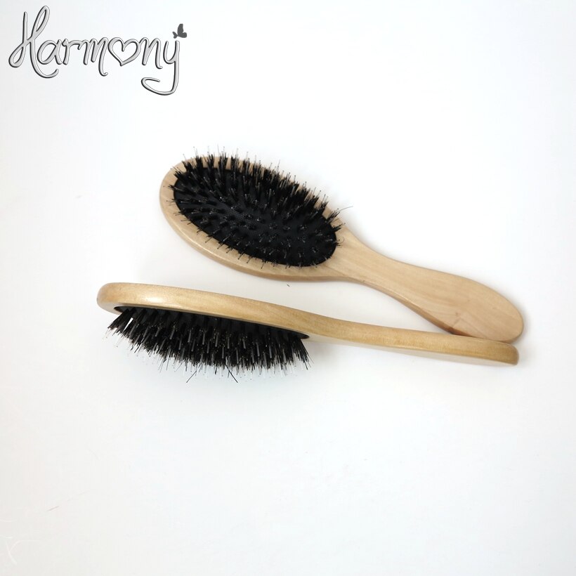 Cepillo de pelo antiestático, peine de remo, escova de pelo, brosse a cheveur, cepillo de cerdas de jabalí real, 1 ud.