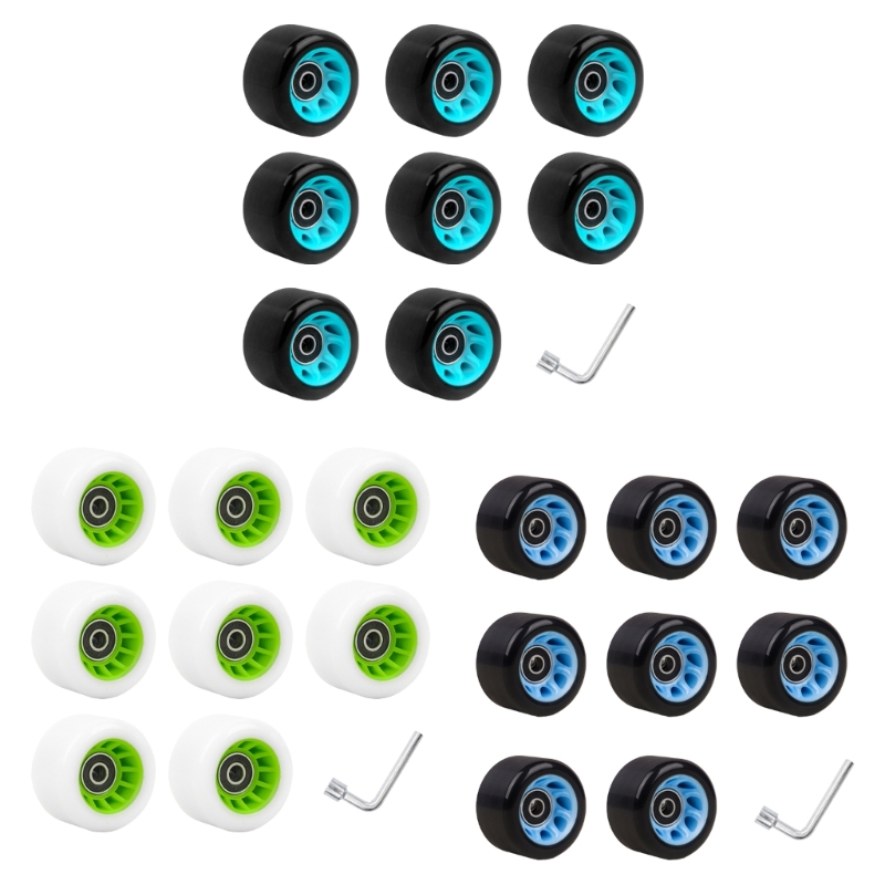 Rueda monopatín con rodamientos, juego ruedas para patines, accesorio para patines doble rueda repuesto para