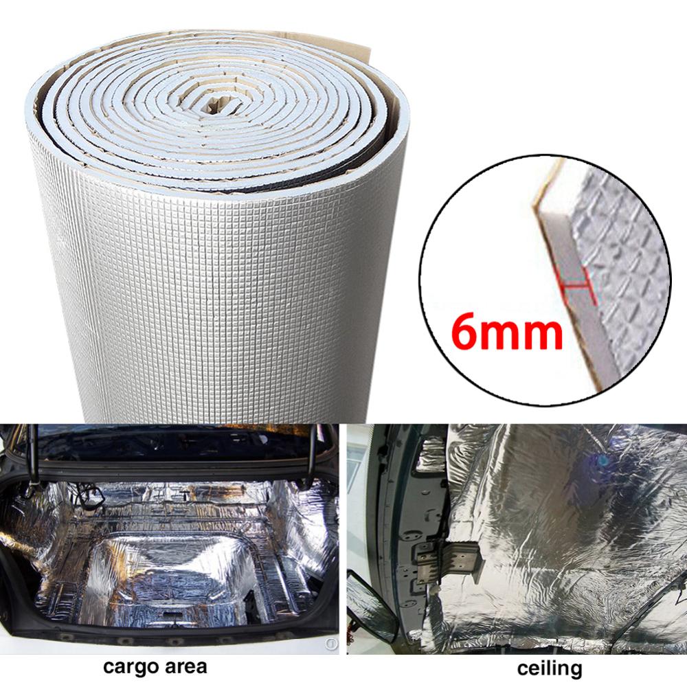 6mm 236 mil tyk aluminiumsfolie + lyddæmper bomuldsbil indendørs varme lyddæmpende isolering lydisoleret dæmpningsmåtte